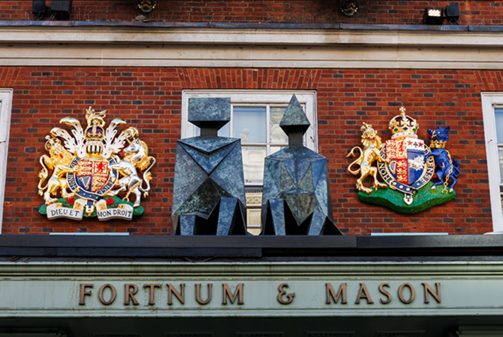 Fortnum and Mason Piccadilly facade with Royal Coat of Arms by Mullins Studio
